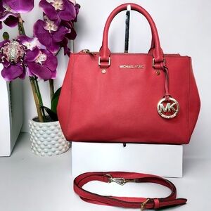 Authentic Michael Kors Sutton Medium Satchel Saffiano Leather w/ COA EUC